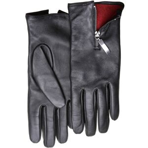 PEARLWOOD Lederhandschuhe, mit farbigem Innenfutter, Glattleder, Zipper auf... black  7,5