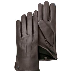 PEARLWOOD Lederhandschuhe, Seitenschlitze für komfortables Anziehen dark brown Größe 7,5