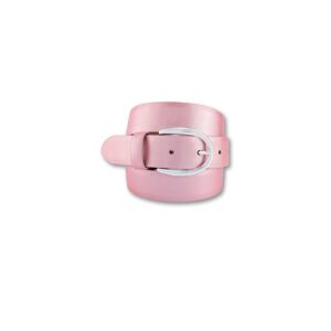 BERND GÖTZ Ledergürtel, silberfarbenne Designschliesse Hufeisenform rosa-metallic Größe 90