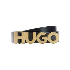HUGO Ledergürtel, mit Logo-Schliesse black Größe 80
