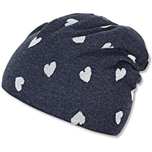 Sterntaler Mädchen Slouch-beanie Herzchen Mütze, Blau mel., 55