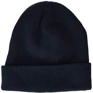 Build Your Brand Unisex-Adult BY001-Heavy Knit Beanie Hat, Navy, one Size