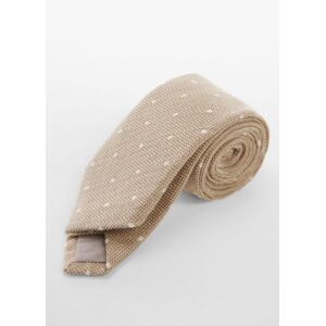 mango man Polka-Dots-Krawatte aus Baumwolle mit Leinen - Sandfarben - U - männlich