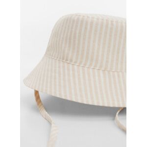 MANGO BABY Gestreifter Bucket Hat - Sandfarben - 3-5