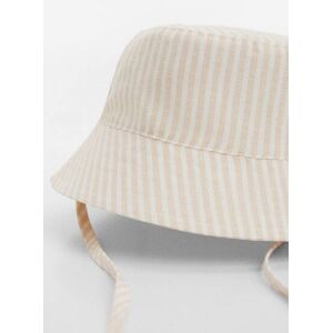 MANGO BABY Gestreifter Bucket Hat - Sandfarben - 6-12