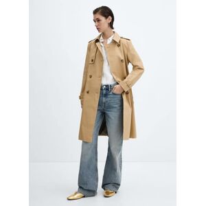 Mango Klassischer Trenchcoat mit Gürtel - Beige - 1XL - weiblich