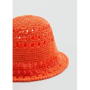 Mango Gehäkelter Bucket Hat - Orange - U - weiblich