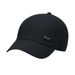 Nike Dri-FIT Club unstrukturierte Metall-Swoosh-Cap - Schwarz - S/M