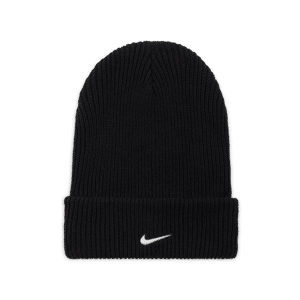 Nike PeakSwoosh Beanie mit hohem Bündchen - Schwarz - ONE SIZE