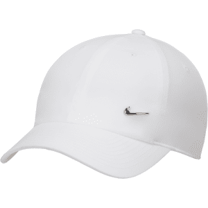 Nike Dri-FIT Club unstrukturierte Metall-Swoosh-Cap - Weiß - M/L