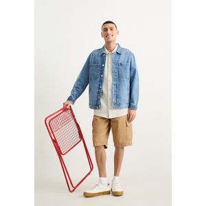 C&A Cargoshorts mit Gürtel, Beige, Größe: W40 Männlich