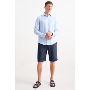 C&A Leinenshorts mit Gürtel, Blau, Größe: W40 Männlich