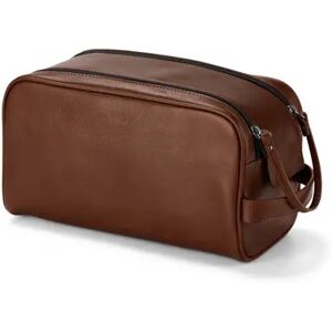 Tchibo - Leder-Necessaire - Dunkelbraun Polyester   male