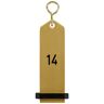 VEGA Schlüsselanhänger Bumerang mit Ziffernprägung; 10x3 cm (LxB); gold; Prägung 14