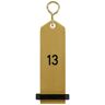 VEGA Schlüsselanhänger Bumerang mit Ziffernprägung; 10x3 cm (LxB); gold; Prägung 13
