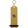 VEGA Schlüsselanhänger Bumerang mit Ziffernprägung; 10x3 cm (LxB); gold; Prägung 15