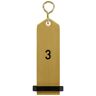 VEGA Schlüsselanhänger Bumerang mit Ziffernprägung; 10x3 cm (LxB); gold; Prägung 3