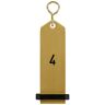 VEGA Schlüsselanhänger Bumerang mit Ziffernprägung; 10x3 cm (LxB); gold; Prägung 4