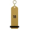 VEGA Schlüsselanhänger Bumerang mit Ziffernprägung; 10x3 cm (LxB); gold; Prägung 18