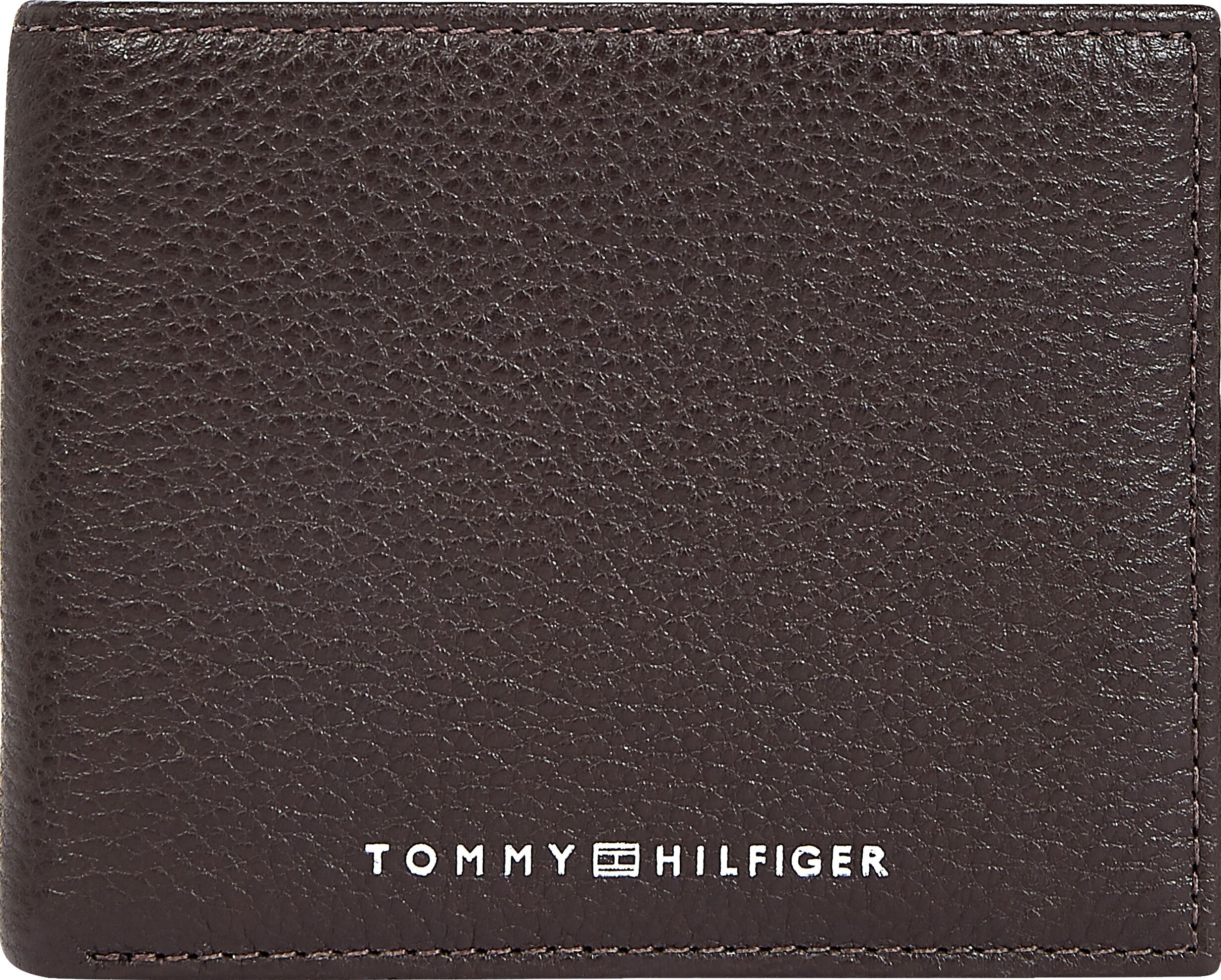 Tommy Hilfiger Geldbörse »TH DOWNTOWN MINI CC WALLET«, aus echtem Leder braun