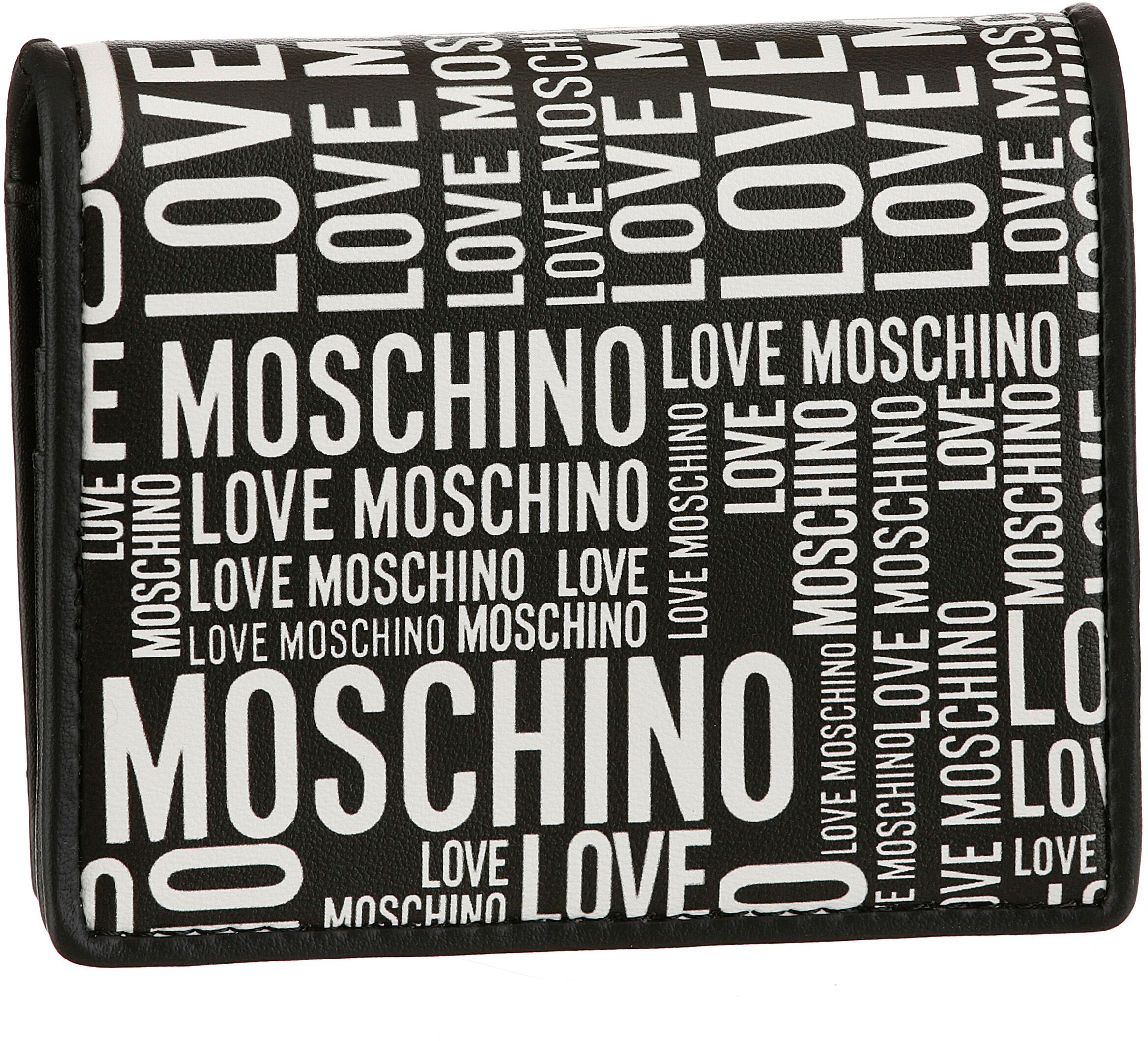 LOVE MOSCHINO Geldbörse, mit All Over Logo Print schwarz-weiss