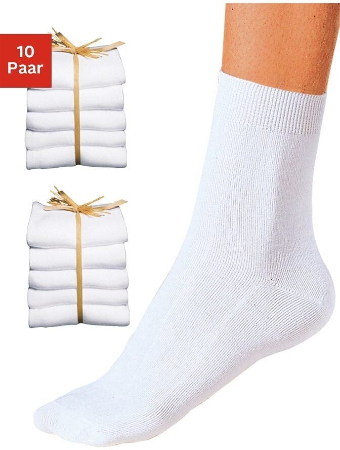 Go in Basicsocken, (10 Paar), unifarben weiss Größe 35-38 39-42