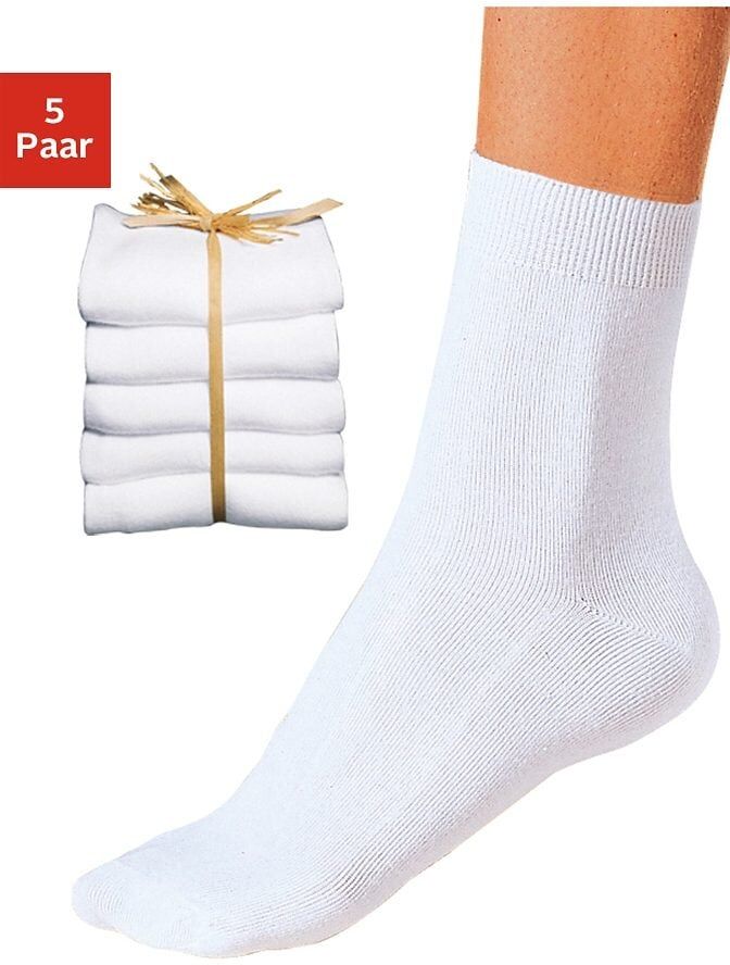 Go in Basicsocken, (5 Paar), unifarben weiss Größe 35-38 39-42