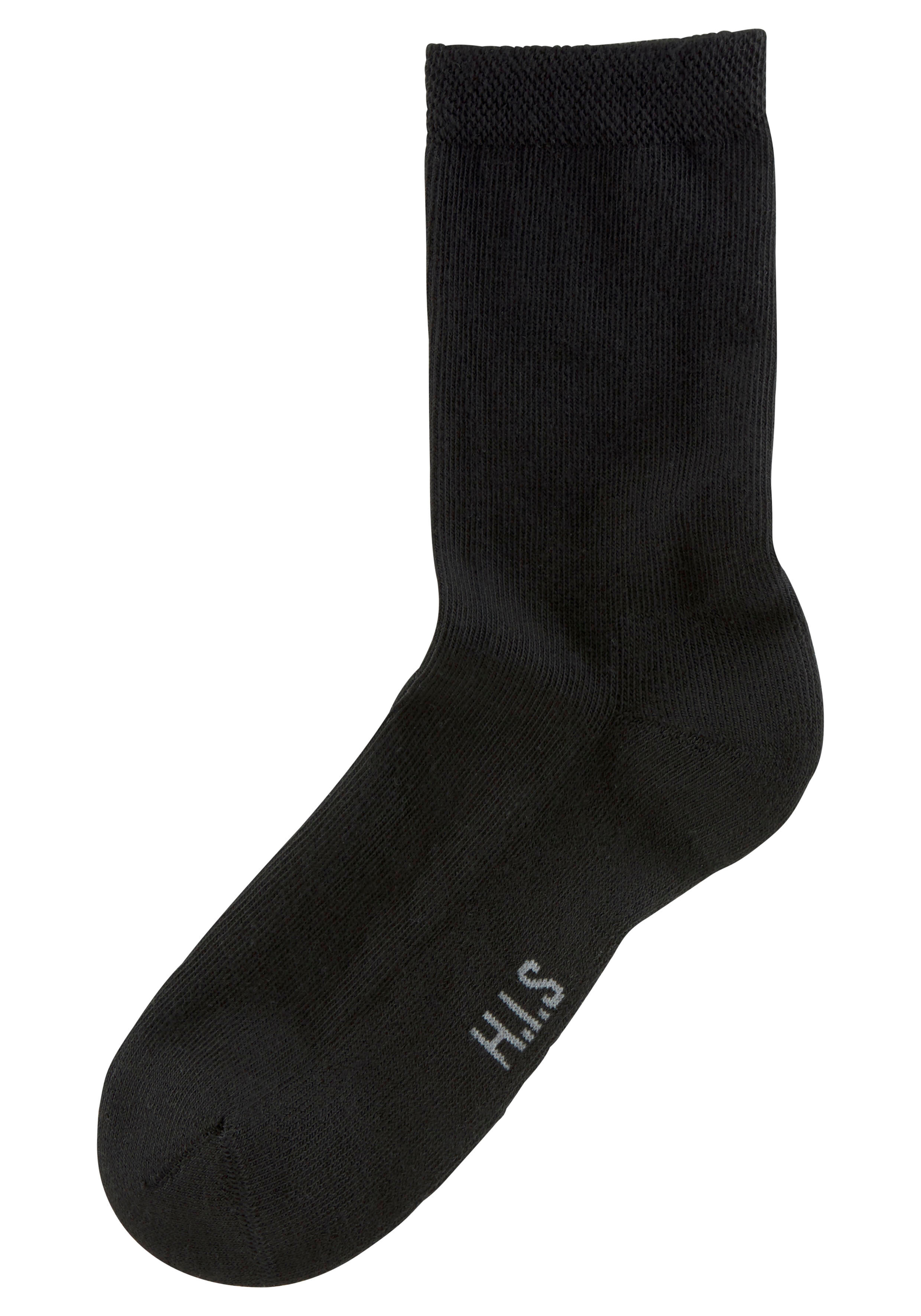 H.I.S Socken, (6 Paar), mit bequemem Frottee schwarz Größe 35-38 39-42 43-46
