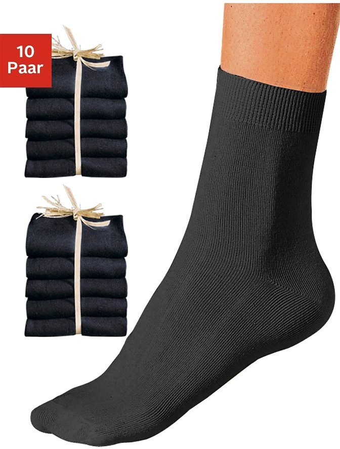 Go in Basicsocken, (10 Paar), unifarben schwarz Größe 35-38 39-42