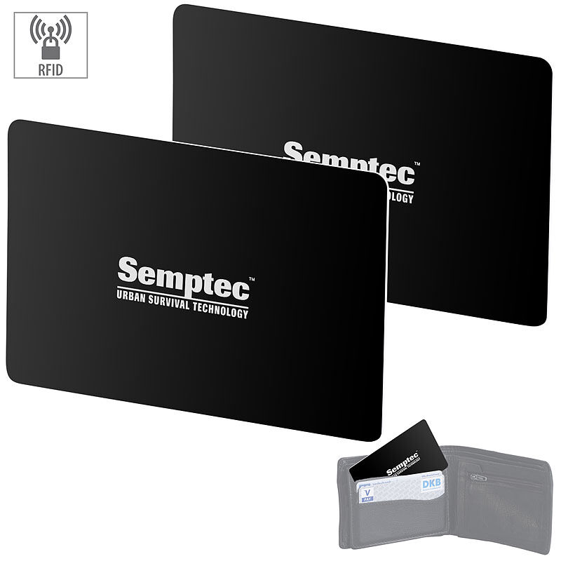 Semptec Urban Survival Technology 2er-Set RFID- & NFC-Blocker-Karten im Scheckkarten-Format