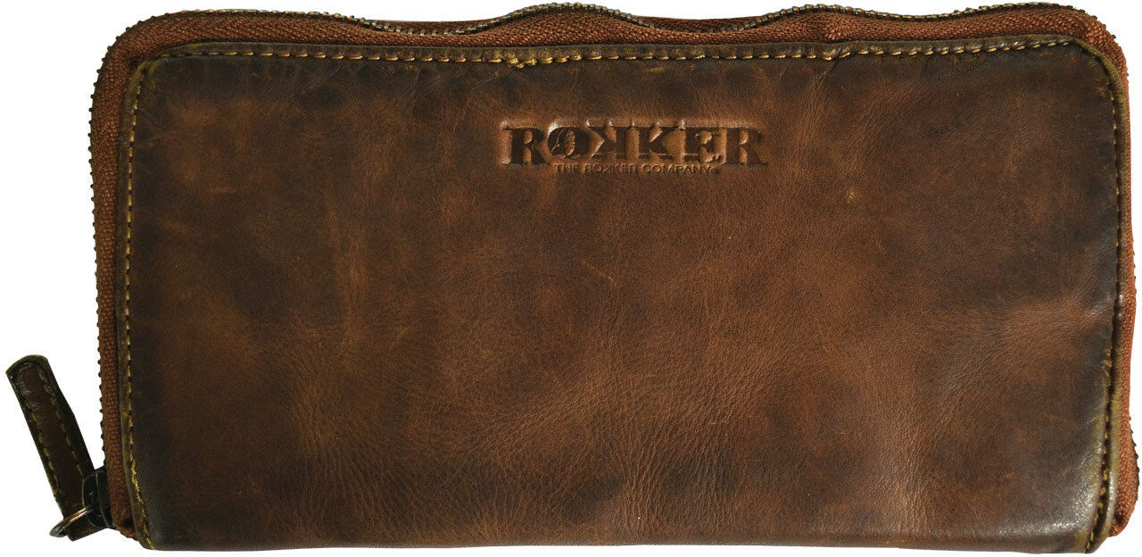 Rokker Damen Brieftasche Groß  Braun