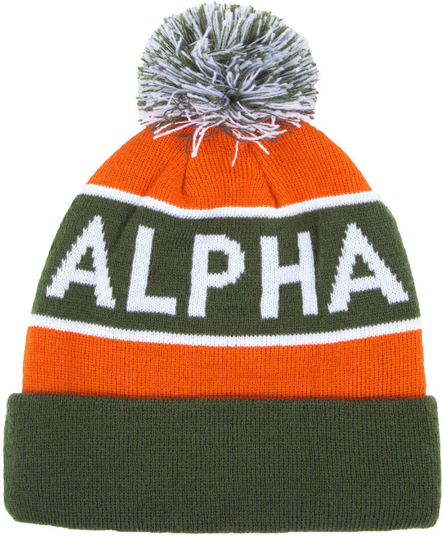 Alpha Industries Block Bobble Beanie Einheitsgröße Grün