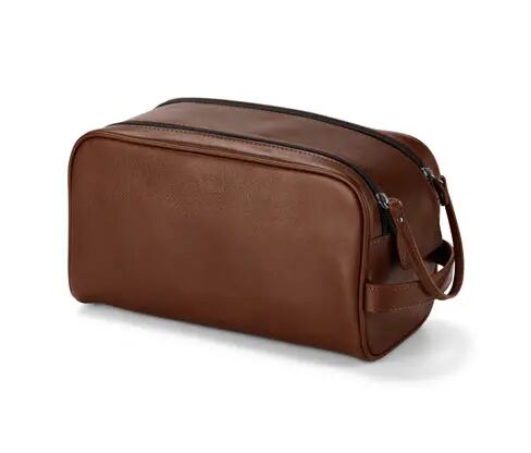 Tchibo - Leder-Necessaire - Dunkelbraun Polyester