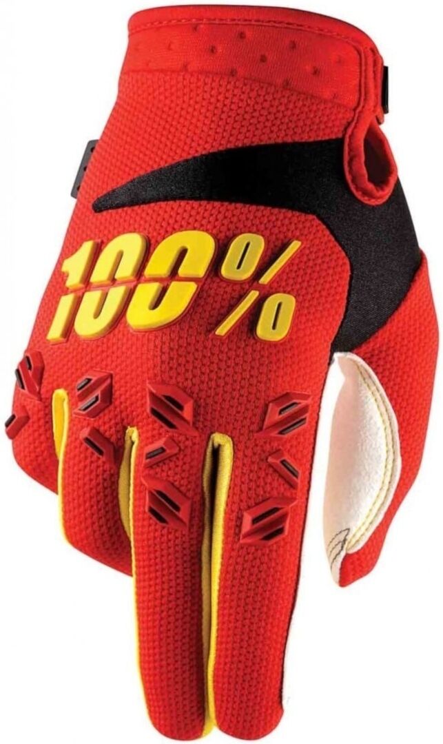 100% Airmatic Motokrosové rukavice M červená žlutá