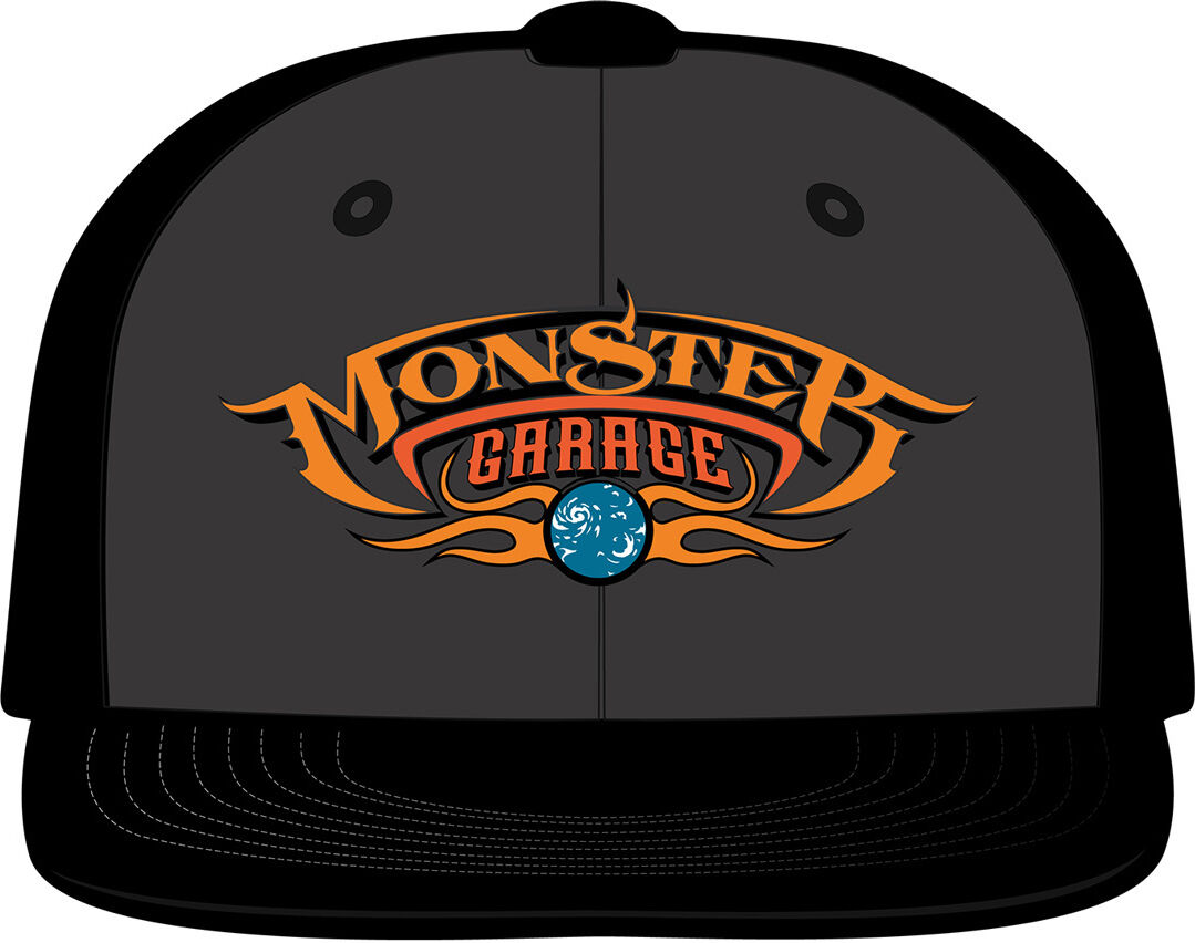 Monster Cable Garage Basic Logo Flatbill Snapback čepice L Černá Šedá