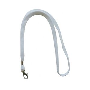 Umhängeband / Lanyards Schlüsselanhänger aus weichem Polyester mit drehbaren Karabinerhaken, Farbe: weiss - 100 Bänder