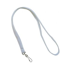 Umhängeband / Lanyards / Schlüsselanhänger aus Polyester mit drehbarem Simplexhaken, Farbe: weiss - 10 Bänder