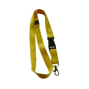 Umhängeband Lanyards Schlüsselanhänger Polyester, drehbarer Karabinerhaken, Steckschnalle, Sicherheitsbruchstelle, gelb - 100 Bänder