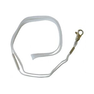 Umhängeband / Lanyards Schlüsselanhänger, aus weichem Polyester, mit drehbaren Karabinerhaken, Sicherheitsbruchstelle, Farbe: weiss - 10 Bänder