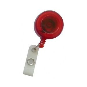 JOJO – Ausweishalter Ausweisclip Schlüsselanhänger, runde Form, Gürtelclip, Druckknopfschlaufe, Farbe transparent rot - 100 Stück