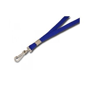 Umhängeband / Lanyards / Schlüsselanhänger aus Polyester mit drehbarem Simplexhaken, Farbe: blau - 100 Bänder