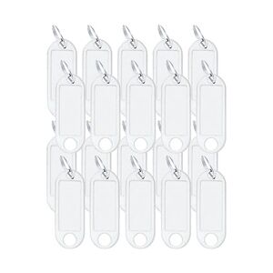 Wedo Schlüsselanhänger aus Kunststoff mit Ring Weiß 20 Anhänger