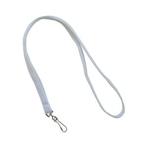 Umhängeband / Lanyards / Schlüsselanhänger aus Polyester mit drehbarem Simplexhaken, Farbe: weiss - 100 Bänder