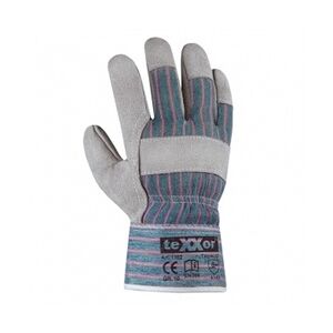 12 Paar Rindkernspaltleder-Handschuhe, „TAUNUS“ Arbeitshandschuhe, Lederhandschuhe, teXXor - Größe 11 (XXL)