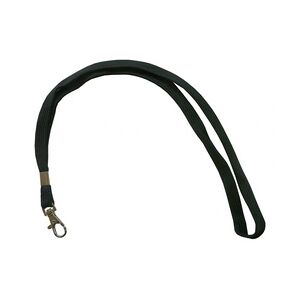 Umhängeband / Lanyards Schlüsselanhänger aus weichem Polyester mit drehbaren Karabinerhaken, Farbe: schwarz - 100 Bänder