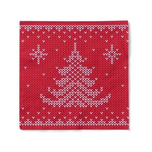 Sovie HORECA Weihnachtsserviette Ted in Rot aus Tissue 33 x 33 cm, 3-lagig, 100 Stück