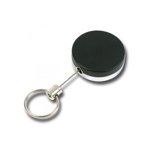 JOJO – Ausweishalter Ausweisclip Schlüsselanhänger, runde Form, aus Metall, Gürtelclip, Schlüsselring, Farbe schwarz/silber - 10 Stück