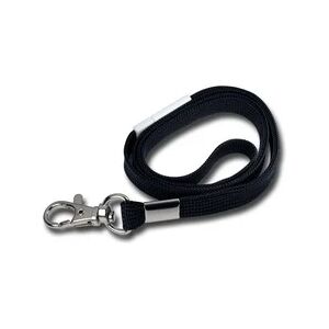 Umhängeband / Lanyards Schlüsselanhänger, aus weichem Polyester, mit drehbaren Karabinerhaken, Sicherheitsbruchstelle, Farbe: schwarz - 100 Bänder