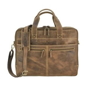 Greenburry Businesstasche Vintage Leder Officebag Aktentasche Briefcase braun 43x34cm mit Notebookfach