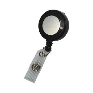 JOJO – Ausweishalter Ausweisclip Schlüsselanhänger runde Form Druckknopfschlaufe Farbe schwarz - 10 Stück